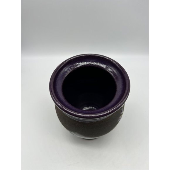 Boot Hill Pottery Vase Bear Deep Purple 5" Tall - Picture 4 of 5